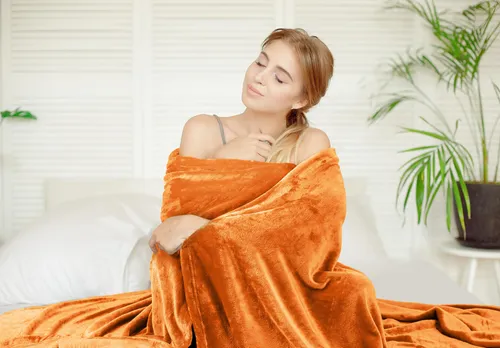 Cama Polar Blanket Utopia, Tamaño Queen, Naranja Quemado, 30