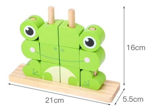Juguete Interactivo Bloques De Construcción Buho De Madera