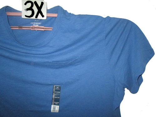 Camiseta Azul Acero Casual Cuello Redondo Talla 3xl George