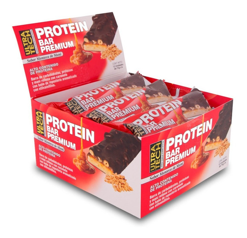 Barras Proteicas Protein Bar Premium Rellenas Caja X 12 Barras Alto Contenido De Proteína Deliciosas Ultra Tech
