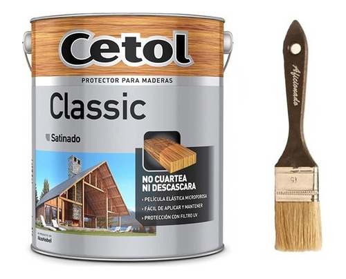 Cetol Classic Satinado 4 L Protección Madera + Pincel - Mm