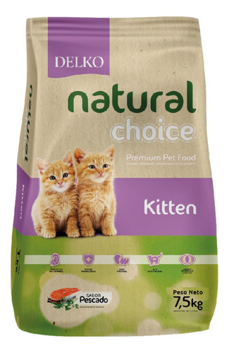 Delko Natural Choice Kitten Gatos 7,5kg Alimento Para Gatos 