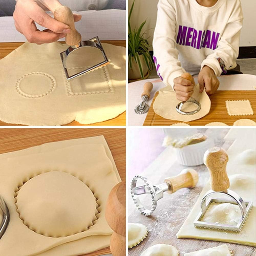 Molde Rodillo Cortador Masa Empanada Ravioles Redondos Tarta