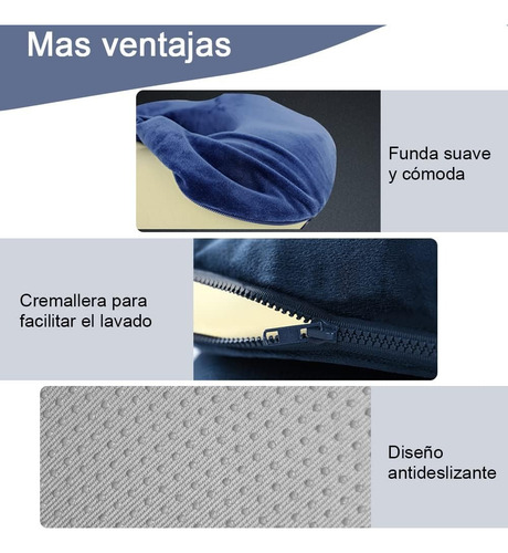 Comodo Cojin Lumbar Espuma De Asiento Soporte Almohada Azul