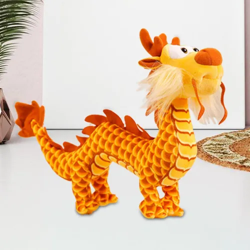 ( Muñeco De Dragón De Animales De Peluche Suave Amarillo