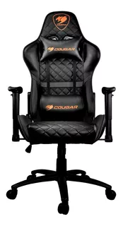 Silla de escritorio Cougar Armor One gamer ergonómica negra con tapizado de cuero sintético