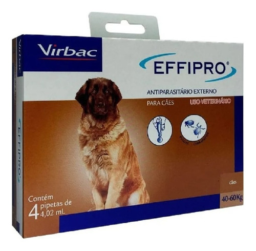  Virbac Effipro Antiparasitário Externo Pipeta Para Cachorro De 40kg A 60kg