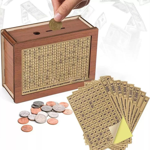 Para Para Para Hucha De Madera, Caja De Ahorros, Caja De