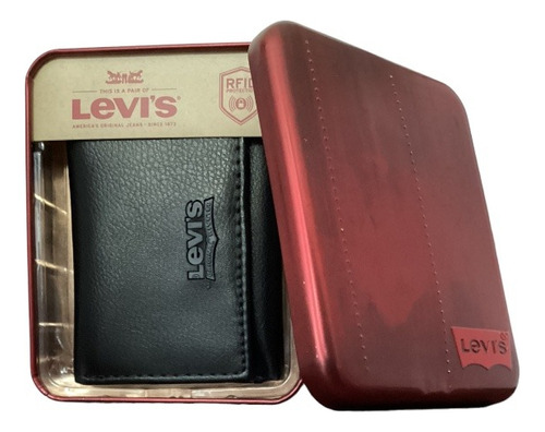 Billetera De Cuero Levi's Original Hombre Trifold + Rfid