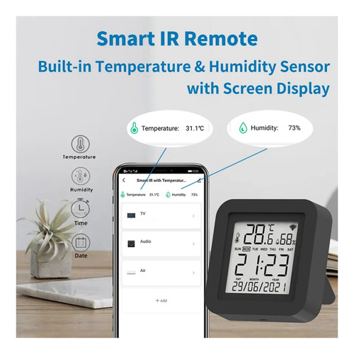 Sensor Remoto Remoto Ir Universal Tuya Smart Wifi Para Medir