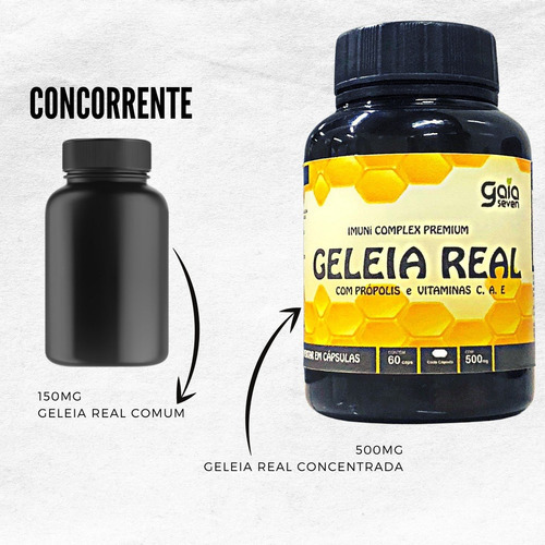 Jalea real liofilizada con propóleo y vitaminas, 60 tazas de sabor sin sabor