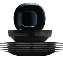 Comprar Juego De Vajilla 18 Piezas Luminarc Carine Platos Cuadrados Vidrio Templado Set Platos Playos Hondos De Postre