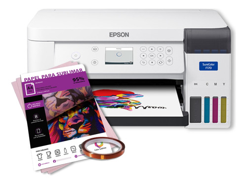 Impresora Epson F170+resma A4 Papel Sublimación+cinta+tintas