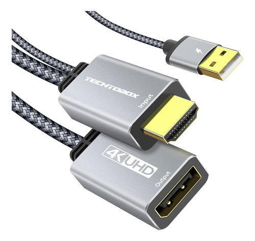 Adaptador Hdmi A Displayport 4k A 60hz Techtobox [trenzado,