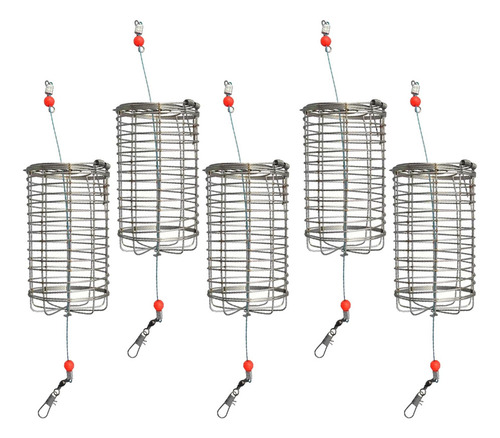 5 Piezas De Cebo De Pesca De Carpa, Jaula, Alimentador De