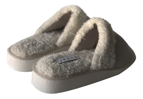 Imagen 2 de 6 de Pantuflas Corderito Mujer Anna Jersey Invierno Jelue Comodas