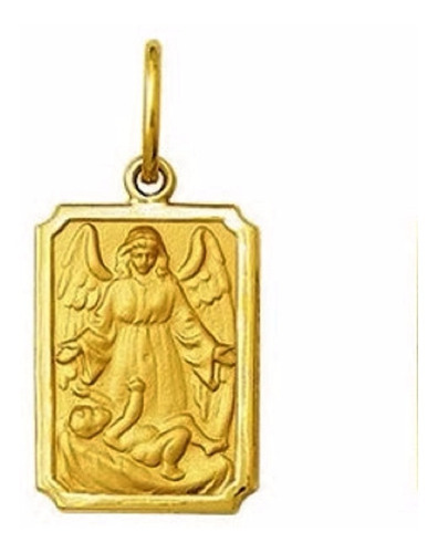 Medalha Grande 2,4cm Anjo Da Guarda Ouro 18k Pingente 