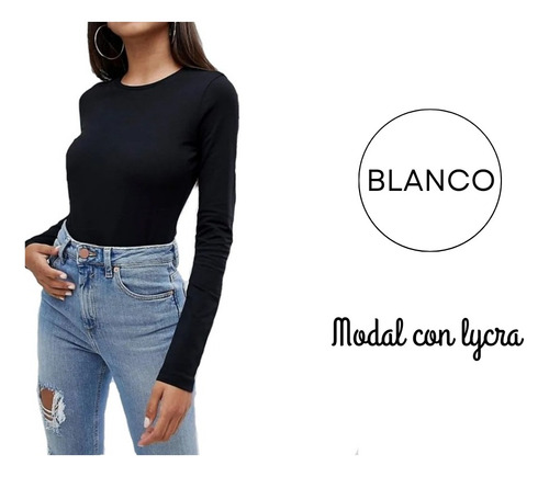 Algodón - Camiseta Basica Remera Manga Larga Xs Al L
