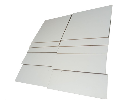 Base Tortas 20x20 Madera Mdf Doble Cara Fibrofacil Blanca X5 Blanco
