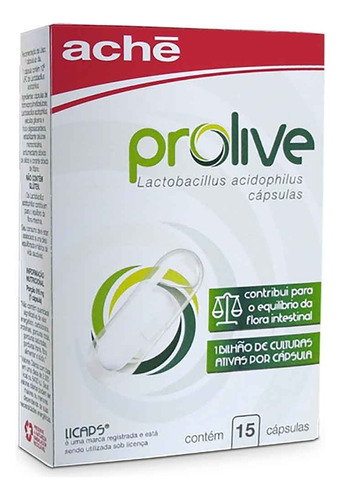 Prolive Probiotico C/15 Capsulas Sem Sabor