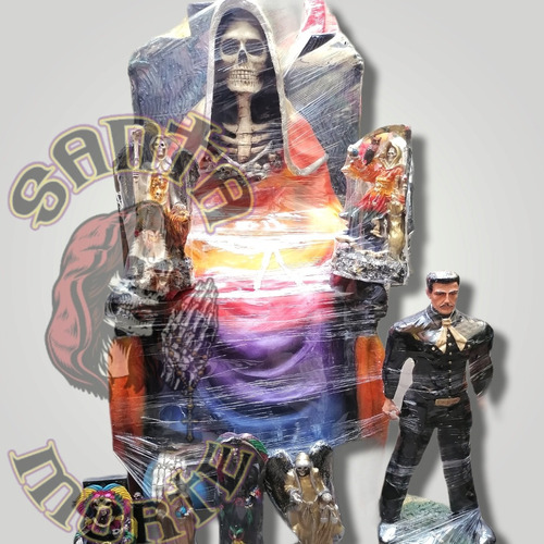 Santa Muerte Gigante Sentada De Las 7 Potencias De 1.80 M