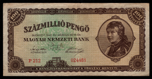 Hungría Billete 100.000.000 Pengo Del Año 1946 - Pick #124