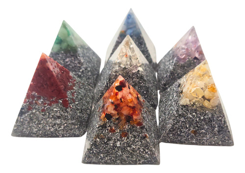 Orgonitas Set 7 Pirámides Para Alinear Chakras