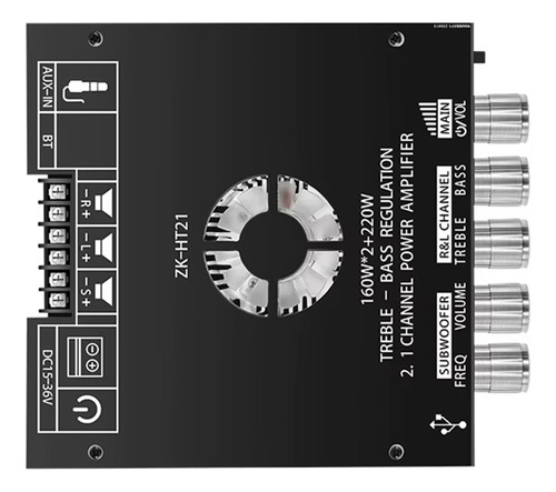 Amplificador Bazuca Zk-ht21 2.1 160wx2 + 220w Sub Bluetooth