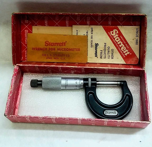 Micrómetro De 0-25 Mm Starrett Great Britain. (Usado)