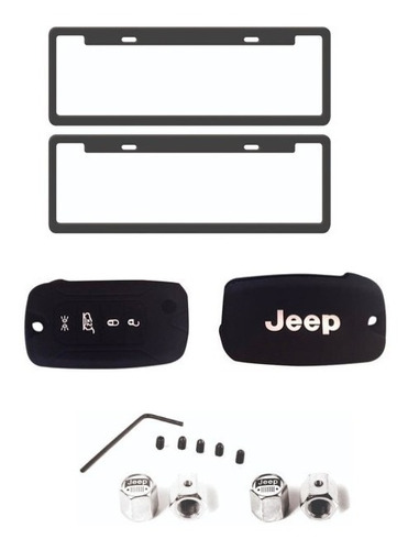 Tapas Cubre Válvula P/ Jeep + Cubre Llave + Cubre Patente