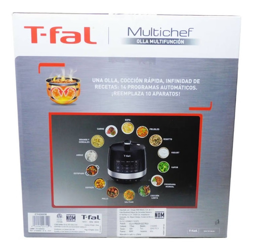 Imagen 6 de 6 de Olla De Presión T-fal Multifunción 10 En 1 Multi Chef Receta
