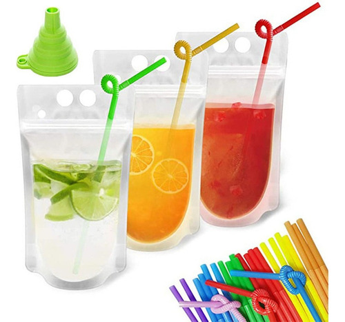 Paquete De 100 Bolsas Desechables Para Bebidas Sin Fugas De