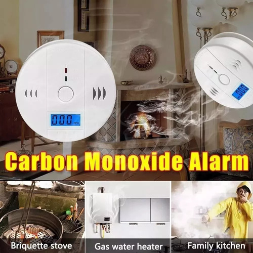 Alarma Detector Monóxido De Carbono Autónomo Digital Blanco