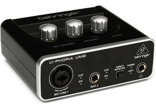 Placa De Audio Behringer Um2 Con Phantom Monitoreo Directo