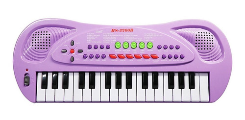 Teclado Infantil Organo Electrónico +  Micrófono Rosa Violet