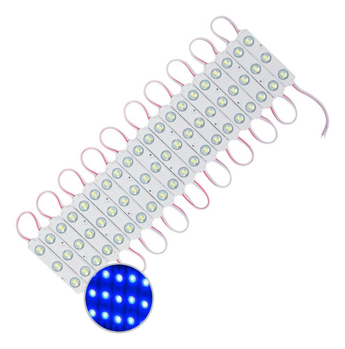 Modulo Led 5050 Smd 3 Chips 30 Lm Azul 12v Exterior Pack 10