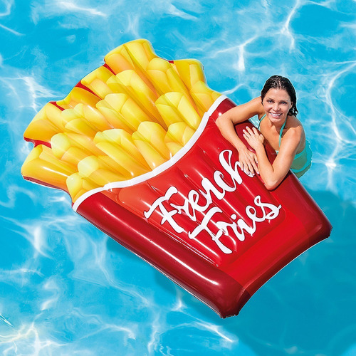 Flotador Papas Fritas Inflable Intex Color Rojo Y Amarillo