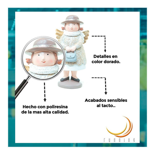 Imagen 2 de 6 de Muñecos Navideños Running Angelito Con Vestido