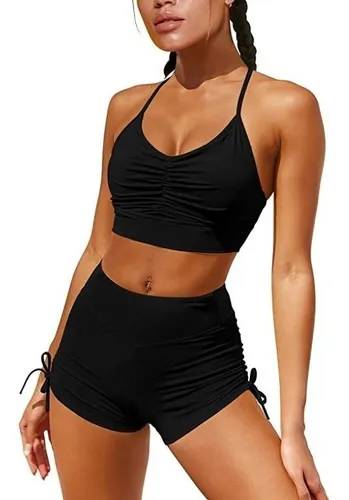 Conjunto Deportivo, 2 Piezas Gym Deporte Fitness, Short Top