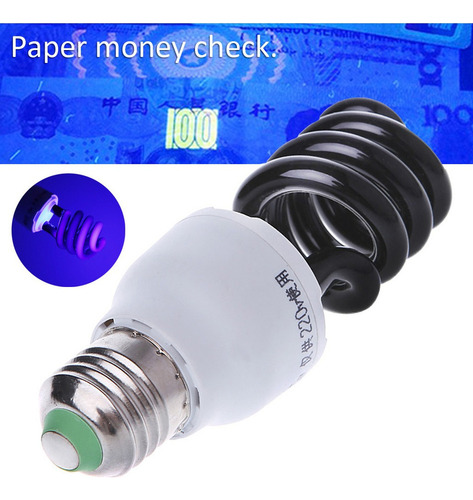 I E27 5/15/20w Uv Ultravioleta Fluorescente Luz Negra Cfl