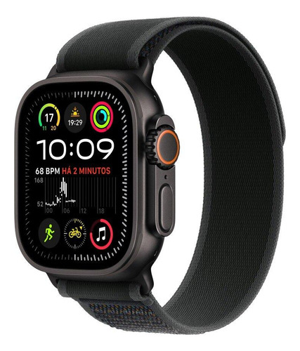 Pulseira Apple Watch 49 mm, Loop Trail Preta, Apple, Preto de Titânio - Distribuidor Autorizado