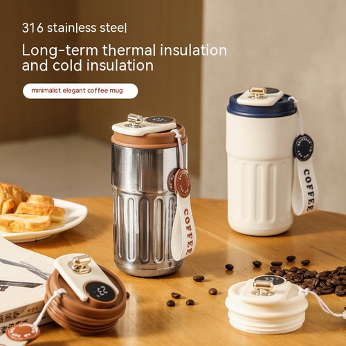Garrafa Térmica Digital Inteligente De 450 Ml, Café Portátil