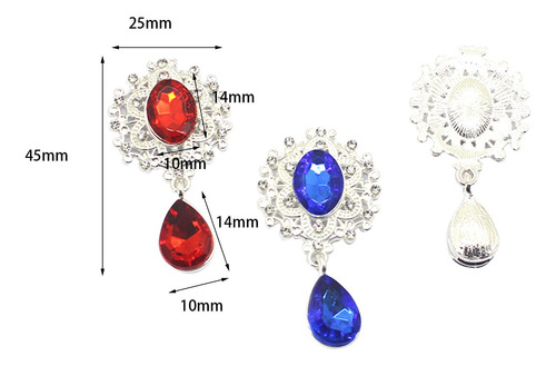 10 Botones Colgantes De Broche De Diamantes De Imitación De