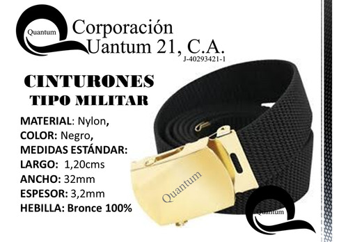 Cinturon Militar Con Hebilla Y Puntera De Bronce 