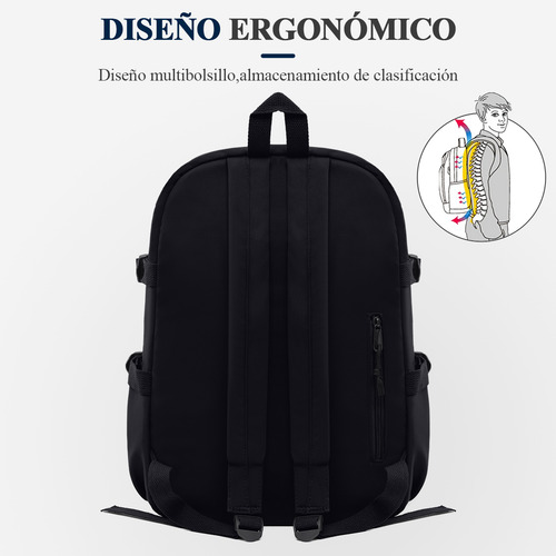 Mochila De Computadora Portátil De Gran Capacidad Bolsa De Fitness Mochila De Ocio Mochila Escolar, Con Adornos De Rana Colgantes, Color Negro
