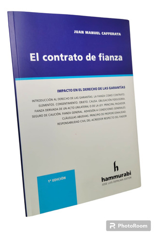 El Contrato De Fianza - Juan Manuel Cafferata