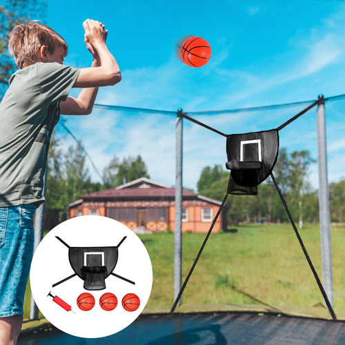 Aro De Baloncesto Para Trampolín Con Bomba De Negro 45x35cm