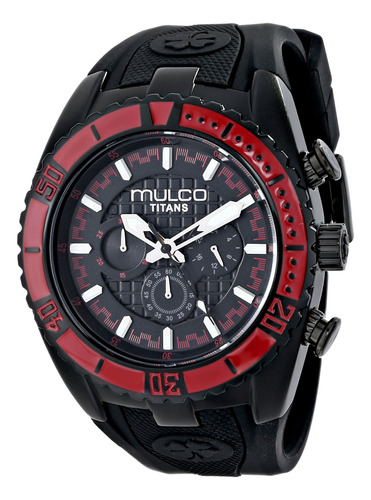 Mulco Unisex Mw5-1836-065 Titan Wave Reloj Negro De Cuarzo J