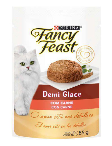 Fancy Feast Sachê Demi Glace Com Carne Para Gatos Adultos