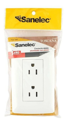 Placa Contacto Doble Aterrizado Linea Toscana 2 Pza
